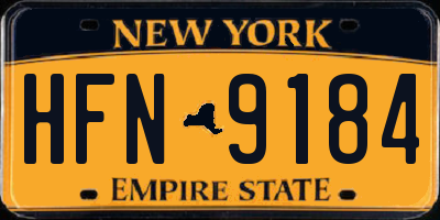 NY license plate HFN9184