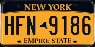 NY license plate HFN9186