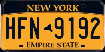 NY license plate HFN9192