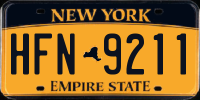 NY license plate HFN9211