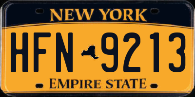 NY license plate HFN9213