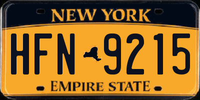 NY license plate HFN9215