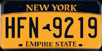 NY license plate HFN9219