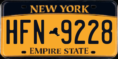 NY license plate HFN9228