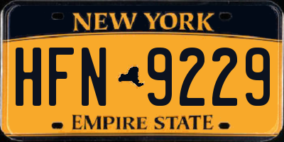 NY license plate HFN9229