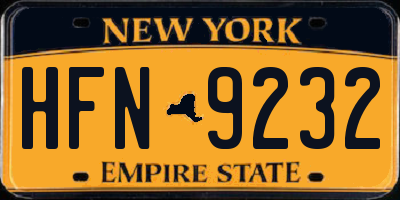 NY license plate HFN9232