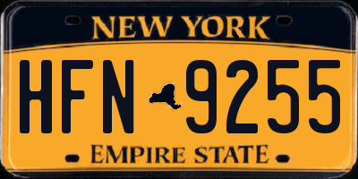 NY license plate HFN9255