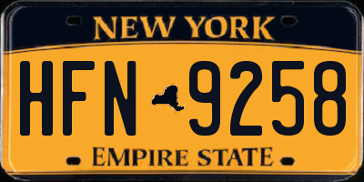 NY license plate HFN9258