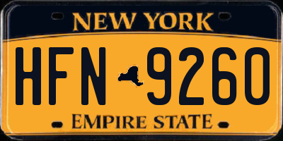 NY license plate HFN9260
