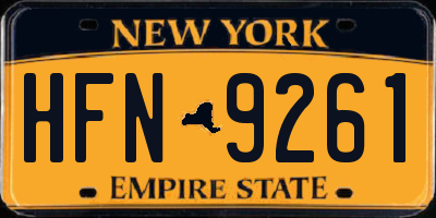 NY license plate HFN9261