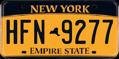 NY license plate HFN9277