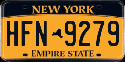 NY license plate HFN9279