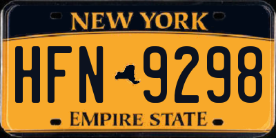 NY license plate HFN9298