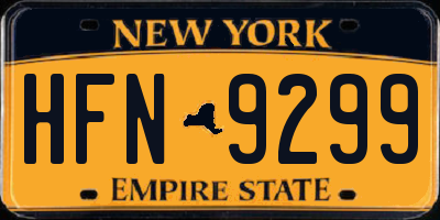 NY license plate HFN9299