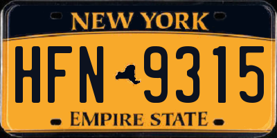 NY license plate HFN9315