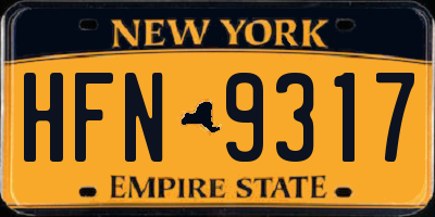 NY license plate HFN9317