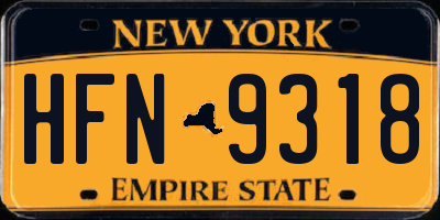 NY license plate HFN9318
