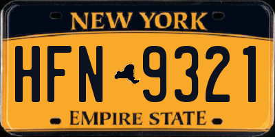 NY license plate HFN9321