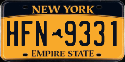 NY license plate HFN9331