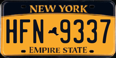 NY license plate HFN9337