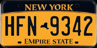 NY license plate HFN9342