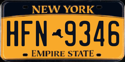 NY license plate HFN9346