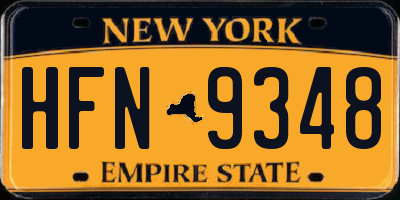 NY license plate HFN9348