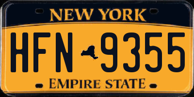 NY license plate HFN9355