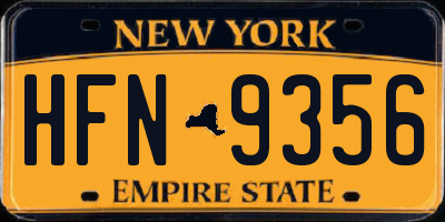 NY license plate HFN9356