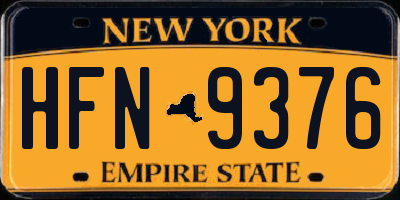 NY license plate HFN9376