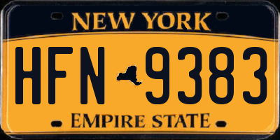 NY license plate HFN9383