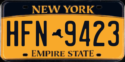 NY license plate HFN9423
