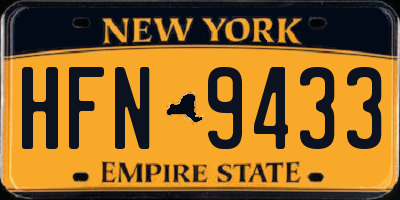 NY license plate HFN9433
