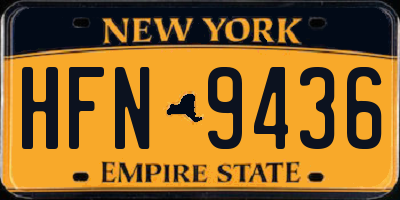 NY license plate HFN9436