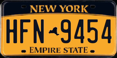 NY license plate HFN9454