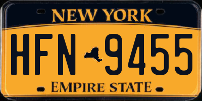 NY license plate HFN9455
