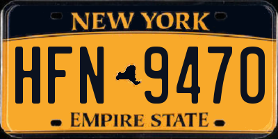 NY license plate HFN9470
