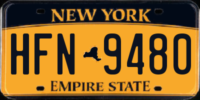 NY license plate HFN9480