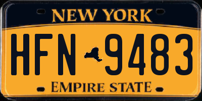 NY license plate HFN9483