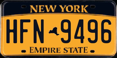 NY license plate HFN9496