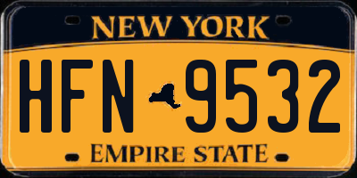 NY license plate HFN9532