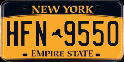 NY license plate HFN9550