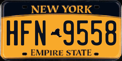NY license plate HFN9558