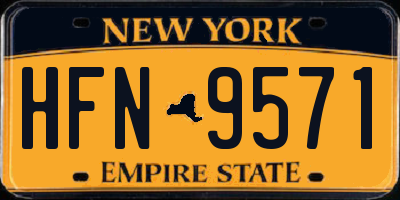 NY license plate HFN9571