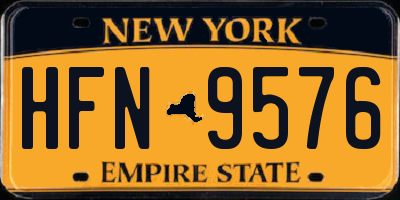 NY license plate HFN9576
