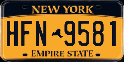 NY license plate HFN9581