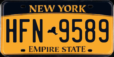 NY license plate HFN9589