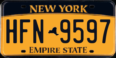 NY license plate HFN9597