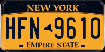 NY license plate HFN9610