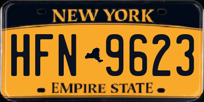 NY license plate HFN9623
